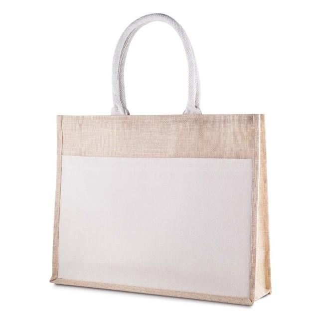 Sacola em algodão e juta 220g/m² (35x45x11cm) Personalizado