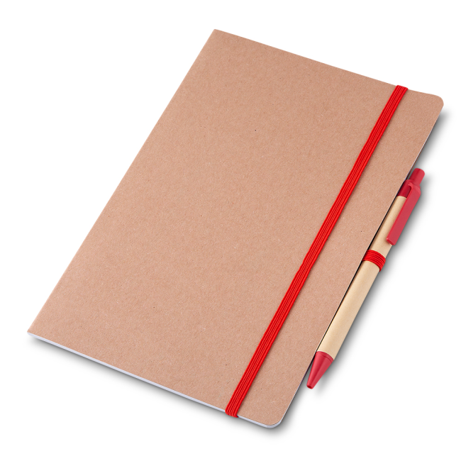 Caderno A5 capa em papel kraft com caneta Personalizado