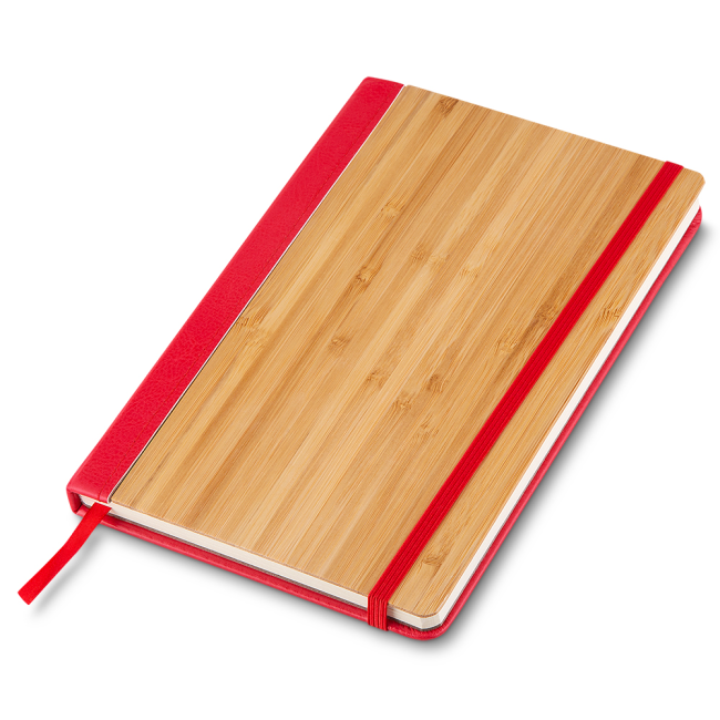 Caderno A5 capa em bambu e PU Personalizado