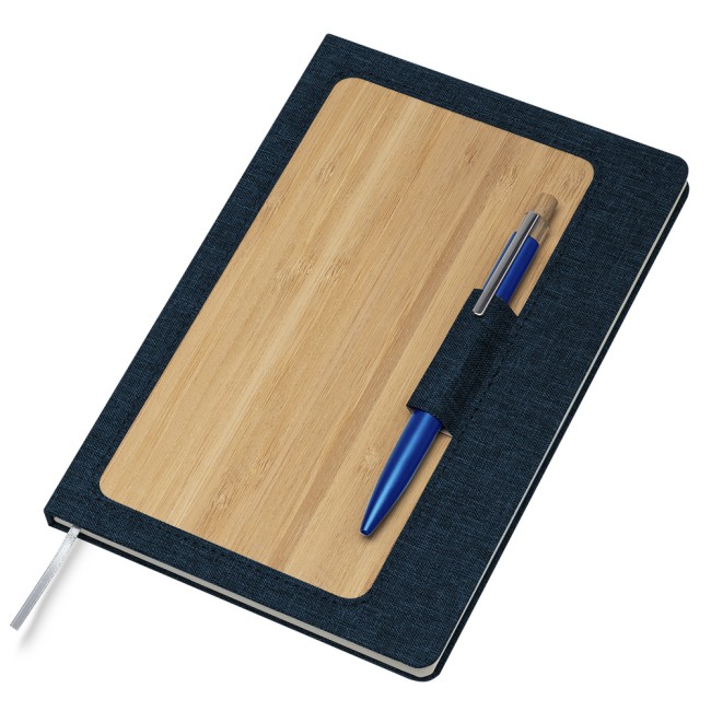 Caderno A5 capa em rpet e bambu Personalizado
