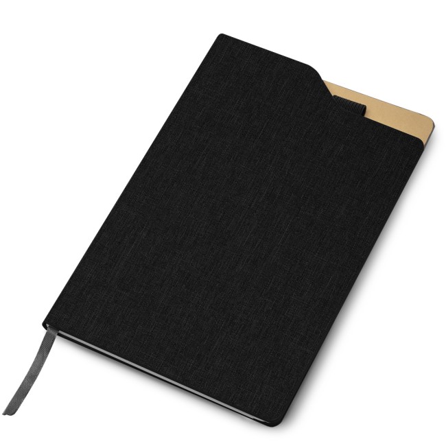 Caderno A5 capa em RPET com logotipo