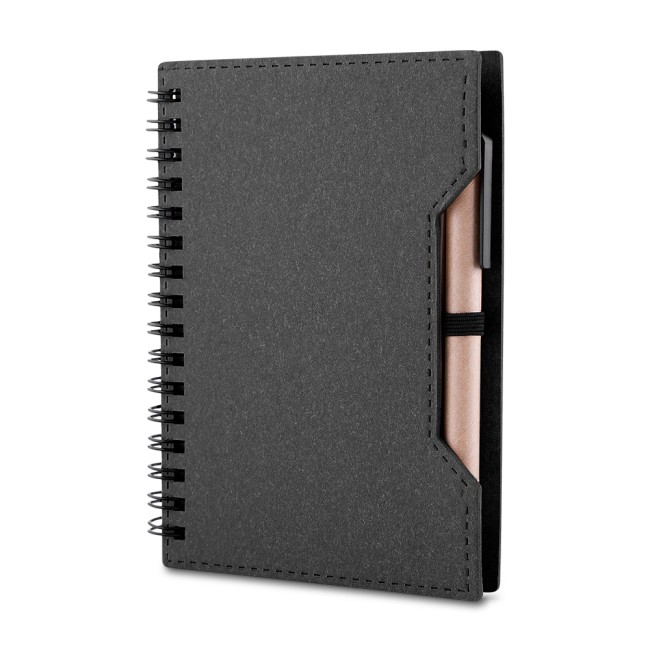 Caderno a6 capa em papelão reciclado com caneta Personalizado
