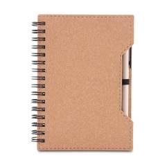Caderno a6 capa em papelão reciclado com caneta Personalizado