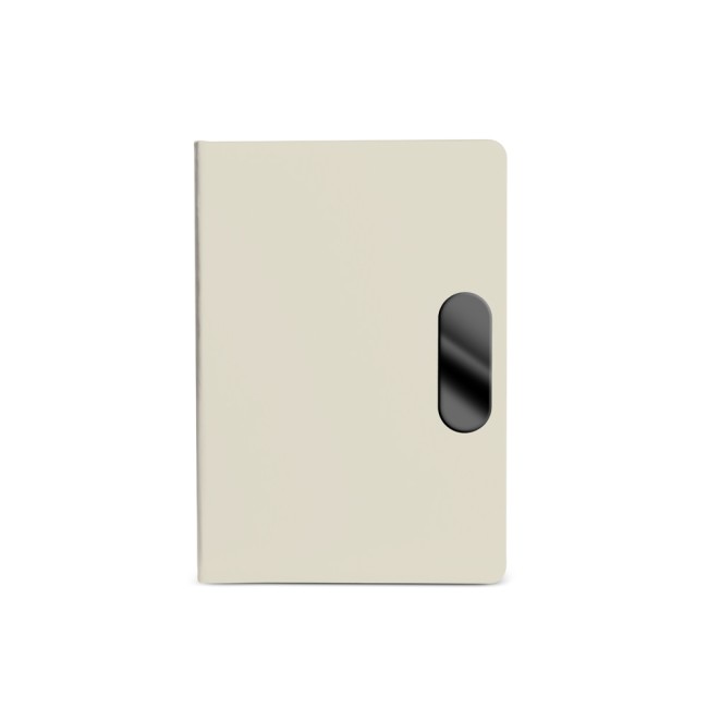 Caderno em PU com placa em metal para brinde