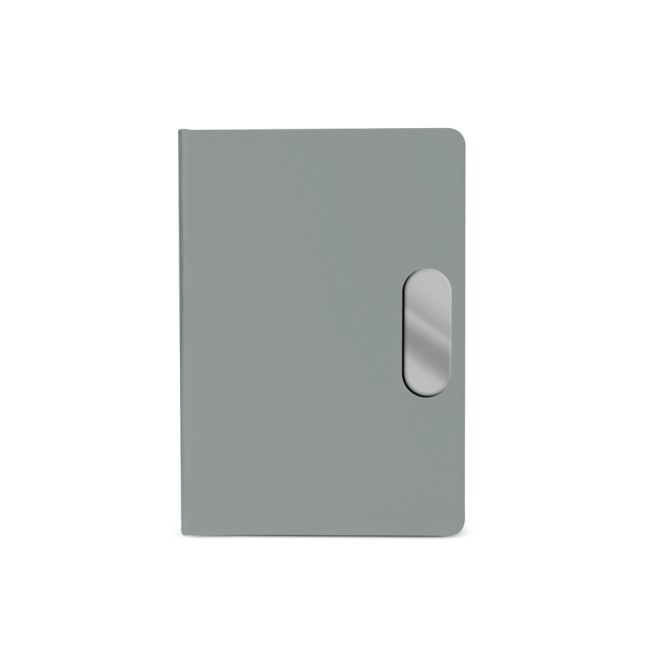 Caderno em PU com placa em metal para brinde