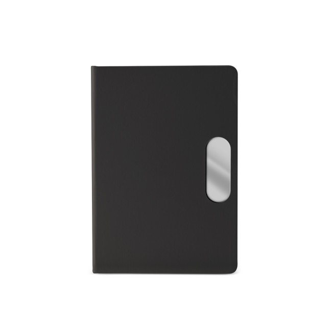 Caderno em PU com placa em metal para brinde