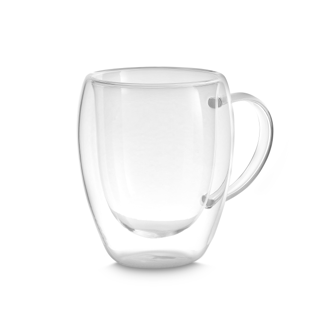 Caneca de vidro borossilicato para brinde