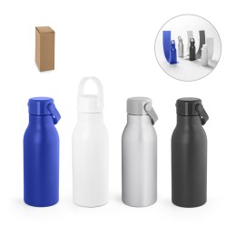 Squeeze em alumínio 100% reciclado com parede simples e acabamento mate (700 mL) promocional