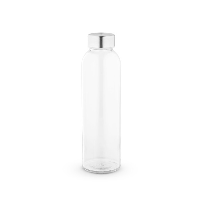 Squeeze em vidro com tampa em aço inox (500 mL) corporativo