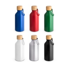 Squeeze em alumínio 100% reciclado com cor sólida brilhante (400 mL) com logotipo