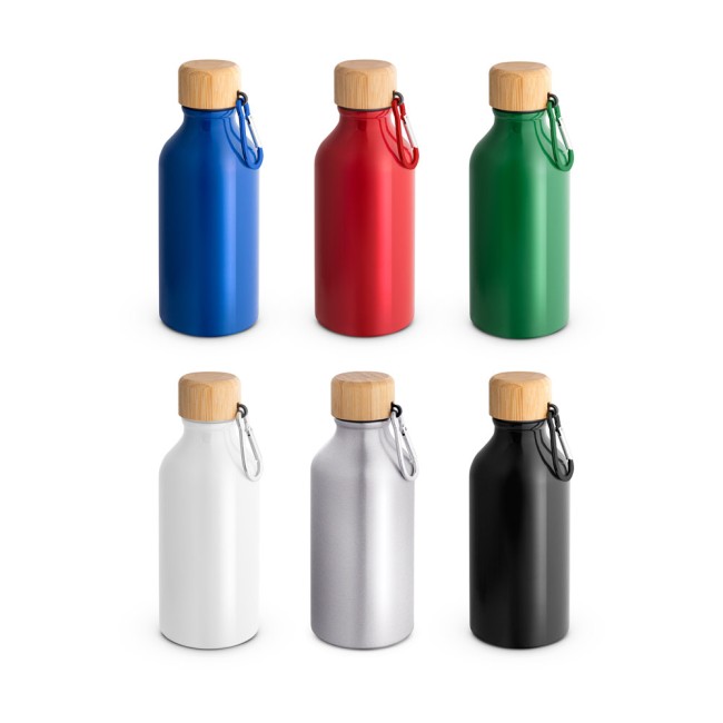 Squeeze em alumínio 100% reciclado com cor sólida brilhante (400 mL) com logotipo