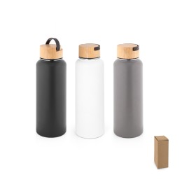 Garrafa térmica em aço inox 90% reciclado de parede dupla isolada a vácuo, com revestimento em pó (1200 mL) brinde
