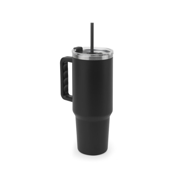 Copo de viagem térmico, de grande dimensão, em aço inoxidável 91% reciclado de parede dupla isolada a vácuo (1300 mL) brinde
