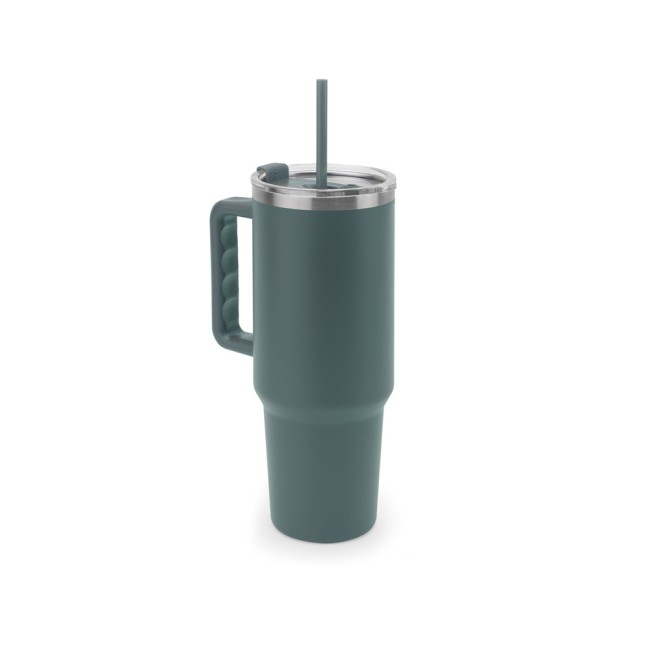 Copo de viagem térmico, de grande dimensão, em aço inoxidável 91% reciclado de parede dupla isolada a vácuo (1300 mL) brinde