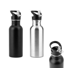 Garrafa em aço inox com parede simples personalizado