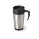 Caneca de viagem térmica de aço inox e PP, de parede dupla isolada a ar (420 mL) com logotipo