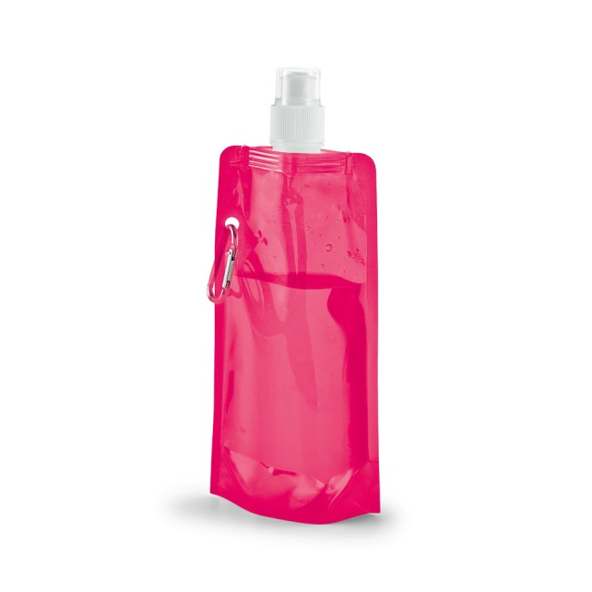 Squeeze dobrável em PE com sistema "push-pull" e acabamento translúcido (460 mL) promocional