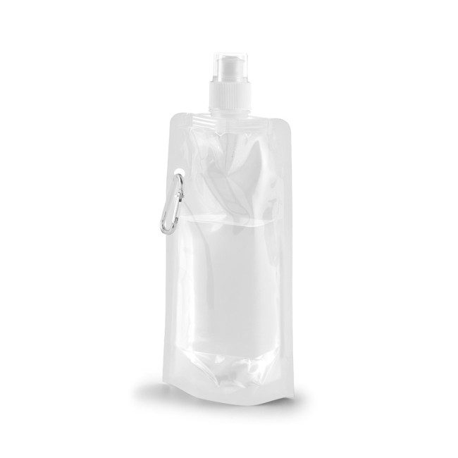 Squeeze dobrável em PE com sistema "push-pull" e acabamento translúcido (460 mL) promocional