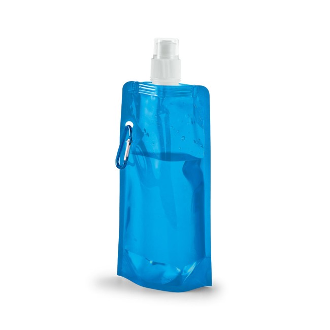 Squeeze dobrável em PE com sistema "push-pull" e acabamento translúcido (460 mL) promocional