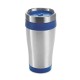 Copo de viagem em aço inox e PP, térmico com parede dupla isolada a ar (420 mL) promocional