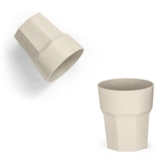 Copo em fibra de arroz (60%) e PP (40%) (400 mL) com logotipo