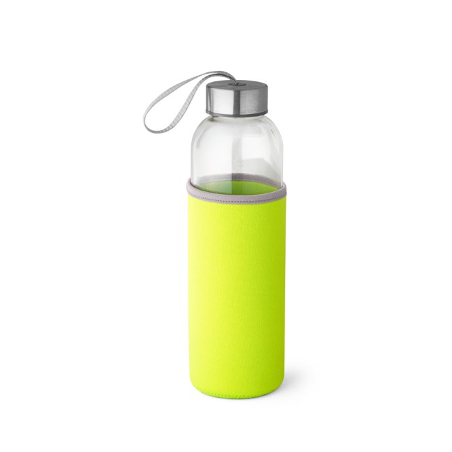 Squeeze em vidro e tampa em aço inox com alça (520 mL) corporativo
