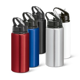 Squeeze em alumínio, com bico de canudo flip e canudo (670 mL) promocional