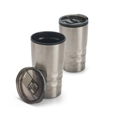 Copo de viagem em aço inox e PP, térmico com parede dupla isolada a ar (510 mL) personalizado