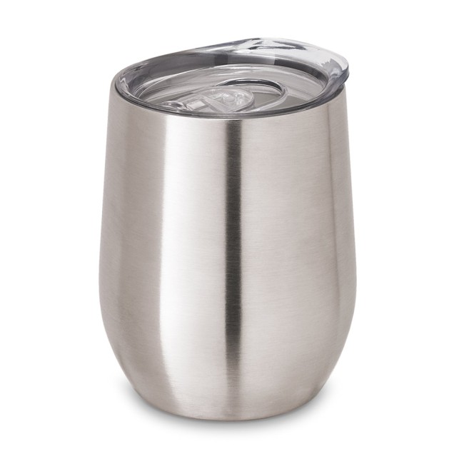 Copo de viagem térmico em aço inox de parede dupla isolada a vácuo (400 mL) promocional