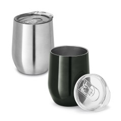 Copo de viagem térmico em aço inox de parede dupla isolada a vácuo (400 mL) promocional