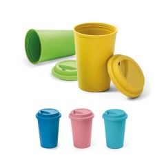 Copo para viagem em fibra de bambu (60%) e PP (40%) (450 mL) com logotipo