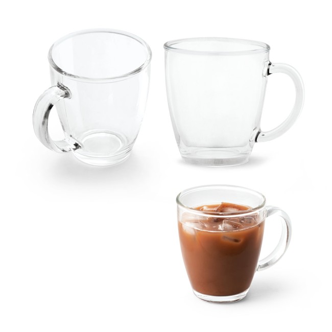 Caneca em vidro (390 mL) com logotipo