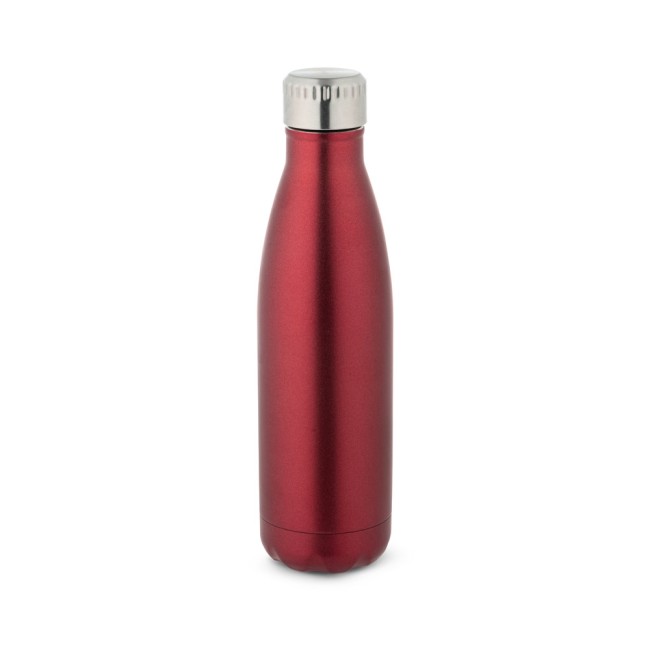 Garrafa térmica em aço inox de parede dupla isolada a vácuo (500 mL) com logotipo