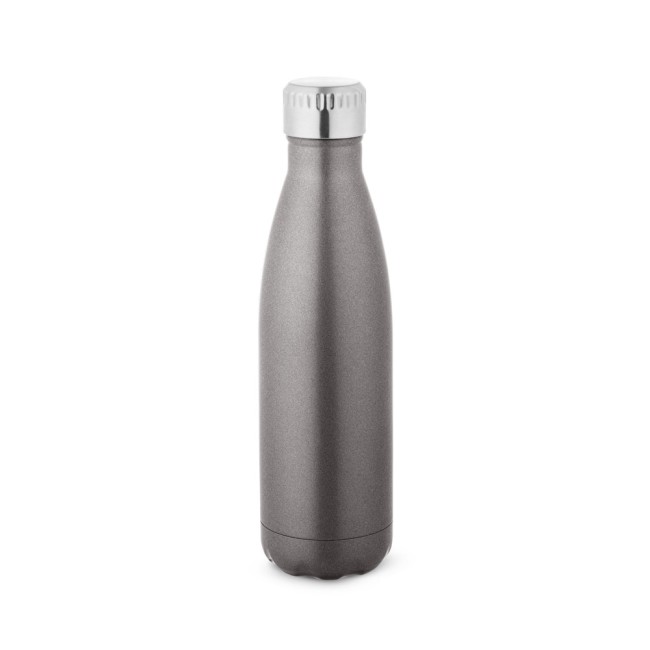 Garrafa térmica em aço inox de parede dupla isolada a vácuo (500 mL) com logotipo