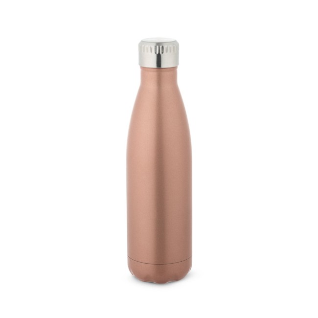 Garrafa térmica em aço inox de parede dupla isolada a vácuo (500 mL) com logotipo