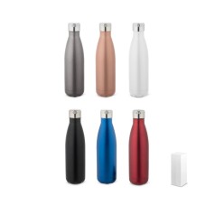 Garrafa térmica em aço inox de parede dupla isolada a vácuo (500 mL) com logotipo