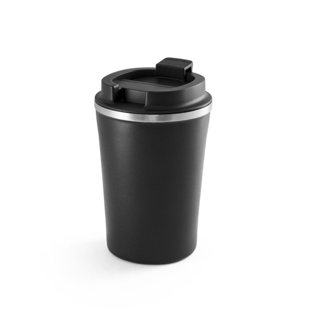 Copo de viagem térmico em aço inox e PP, de parede dupla isolada a vácuo (470 mL) personalizado