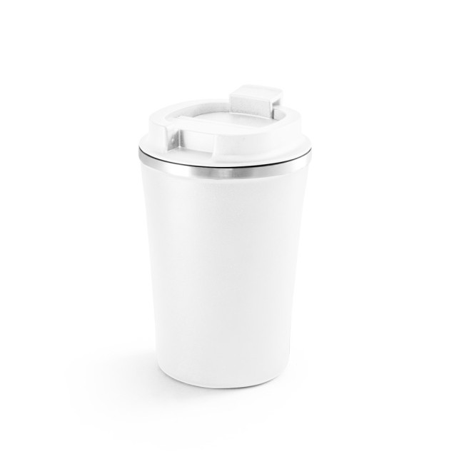 Copo de viagem térmico em aço inox e PP, de parede dupla isolada a vácuo (470 mL) personalizado