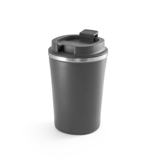 Copo de viagem térmico em aço inox e PP, de parede dupla isolada a vácuo (470 mL) personalizado