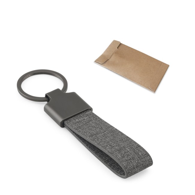 Chaveiro em metal e PET 30% reciclado personalizado