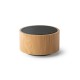 Caixa de som portátil com microfone e autonomia de 2h (300 mAh), em bambu e ABS com logotipo