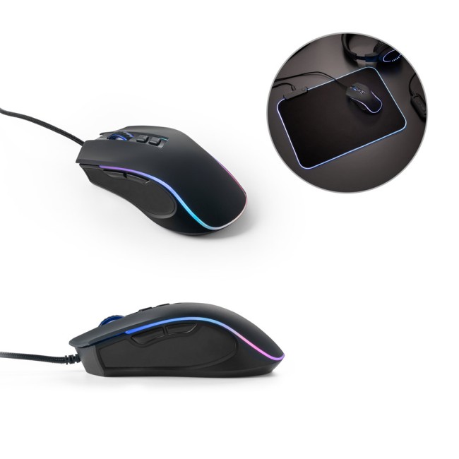 Mouse para jogos em ABS com acabamento em borracha corporativo