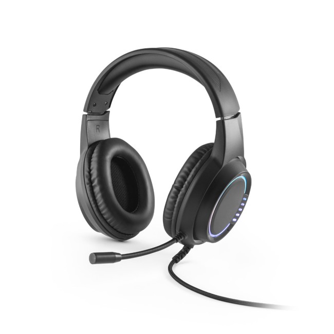 Fone de ouvido para gaming com luzes RGB e microfone de alta qualidade promocional