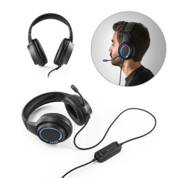 Fone de ouvido para gaming com luzes RGB e microfone de alta qualidade promocional