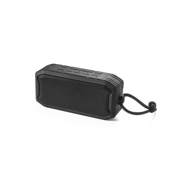 Caixa de som portátil à prova de água (IPX7) com autonomia de 9h (1'200 mAh), em ABS 100% reciclado personalizado