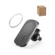 Carregador magnético por indução super-rápido (wireless) com a funcionalidade de suporte para carro, em ABS 60% reciclado e silicone promocional