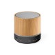 Caixa de som portátil com microfone e autonomia de 4h30 (400 mAH), em bambu e ABS 100% reciclado com logotipo