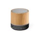 Caixa de som portátil com microfone e autonomia de 4h30 (400 mAH), em bambu e ABS 100% reciclado com logotipo
