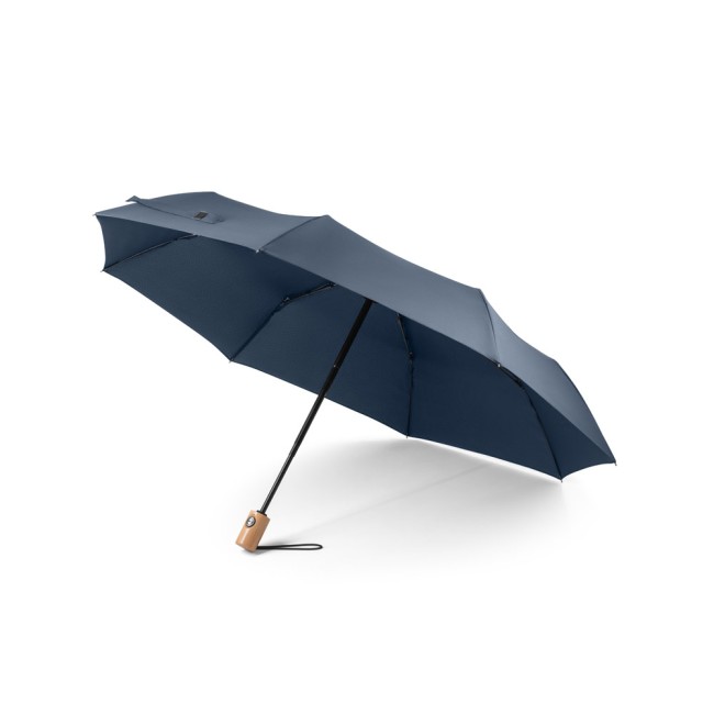 Guarda-chuva, dobrável, em poliéster 100% reciclado pongee 190T com abertura e fecho automático corporativo