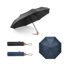 Guarda-chuva, dobrável, em poliéster 100% reciclado pongee 190T com abertura e fecho automático corporativo